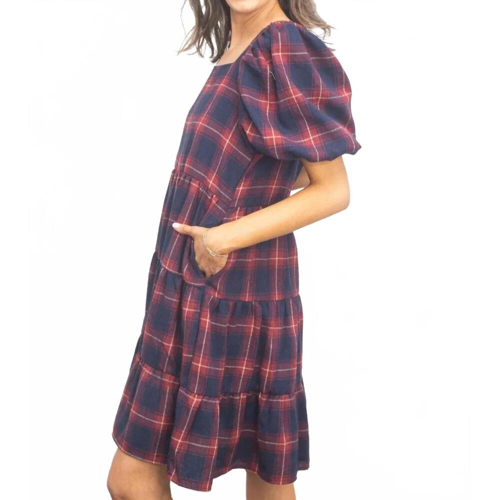 NEW SOUTHERN GRACE fireside christmas dress in plaid - Picture 5 of 5